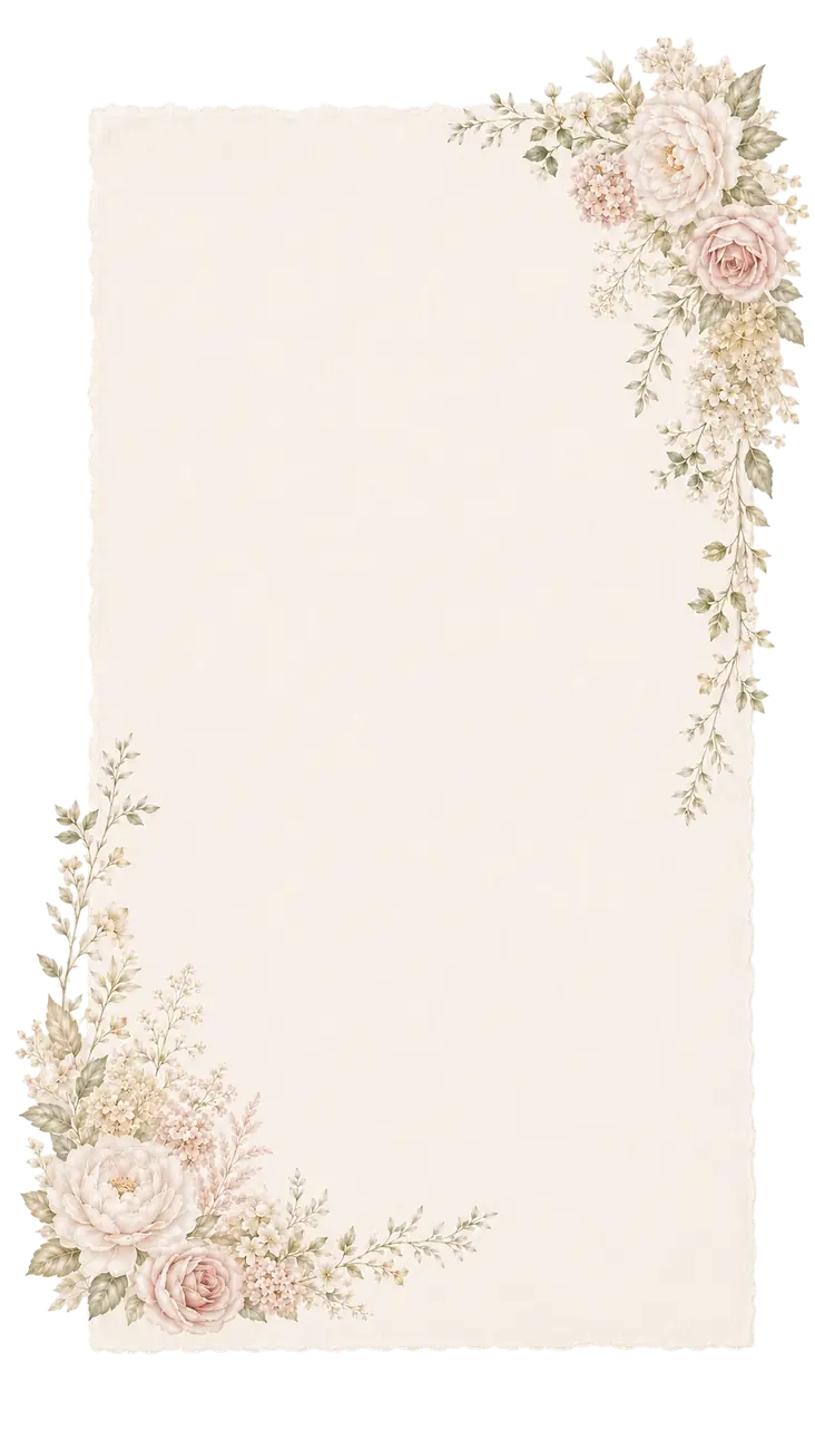 A sheet of paper framed by flowers